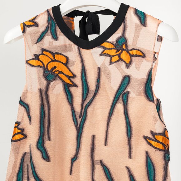 Roland Mouret PS/18 Thomas Pale Pink-Multi Iris Fils Coupe Top - Picture 3 of 13